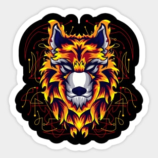 fire wolf hot Sticker